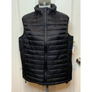 Zara Man Dark Gray Puffer Zip-Up Vest, Size Large